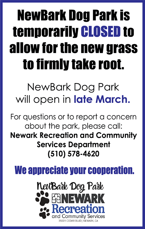 NewBark Dog Park Sign - Closed for Turf Establishment500pxl