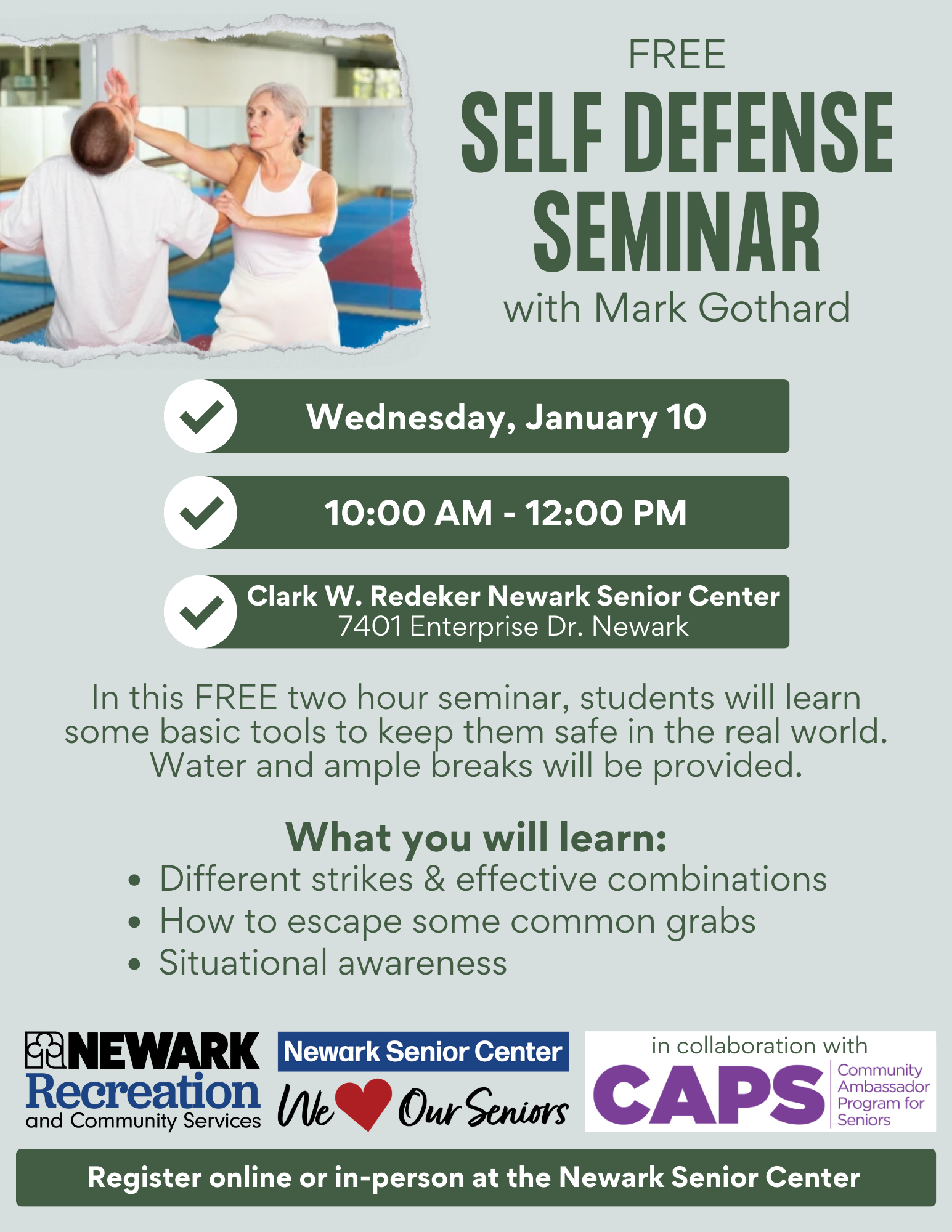 Self Defense Seminar Flyer